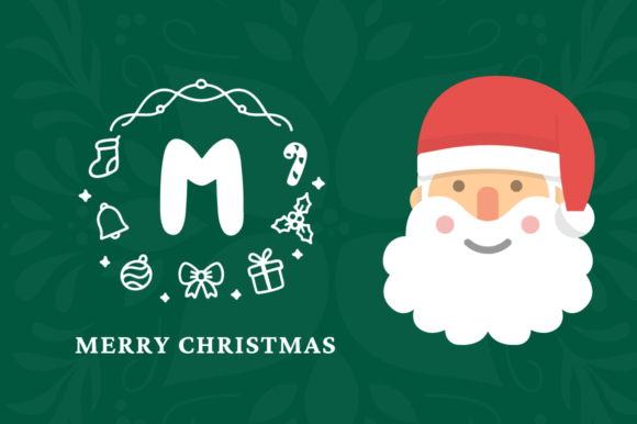 Santana Christmas Monogram Font PNG with transparent background - Preview 2