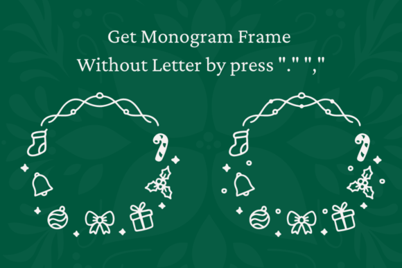 Santana Christmas Monogram Font PNG with transparent background - Preview 3