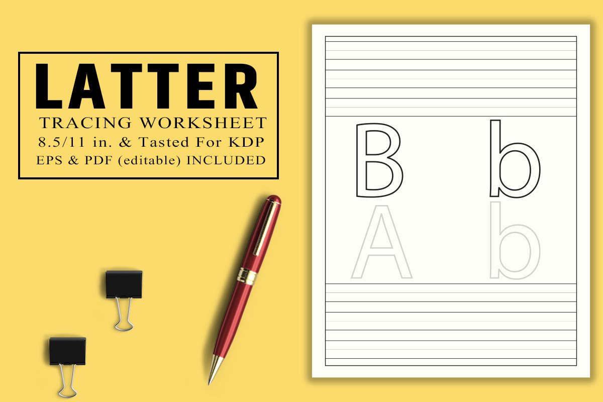 Alphabet Word Tracing KDP Worksheets Graphic by Design BLOOM · Creative ...
