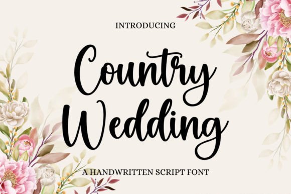 Handwritten script preview of Country Wedding Font by Graphix Line Studio