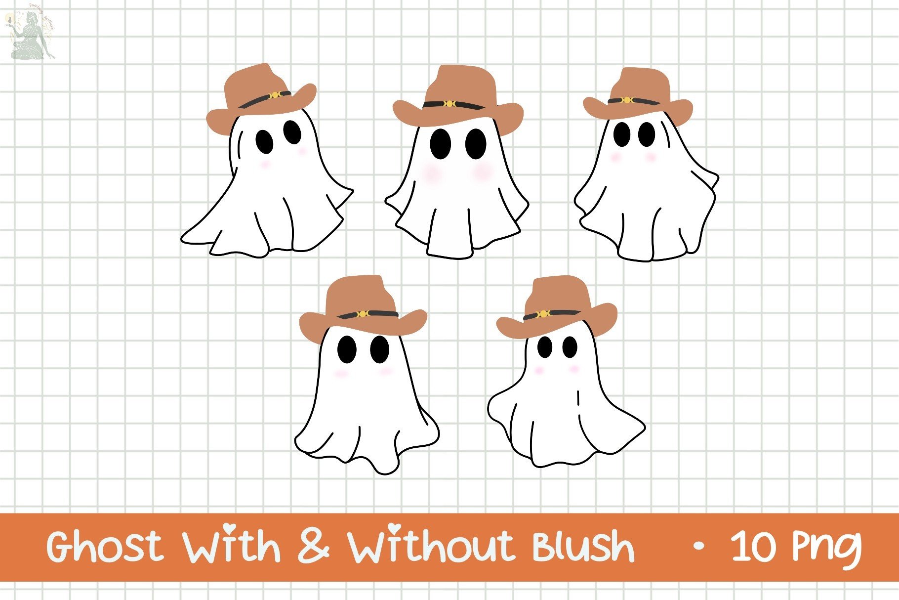 Halloween Cowboy Ghost Clipart Set V1 Graphic by PawsitivelyAesthetic ...
