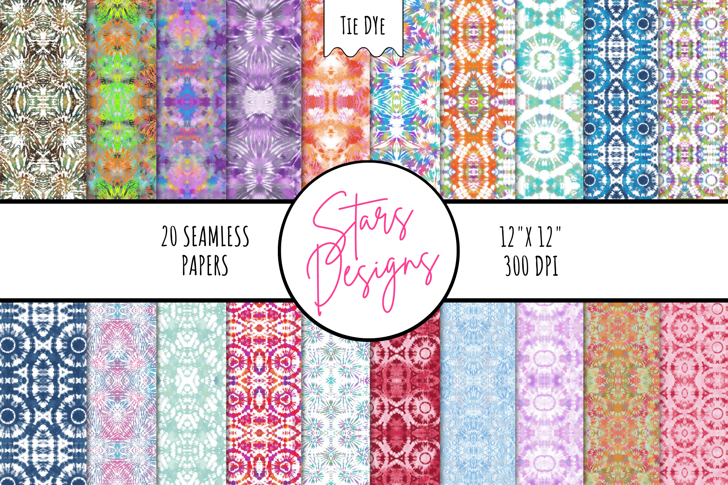 Tie Dye Digital Paper Patterns 2 Graphic by StarsDesigns · Creative Fabrica