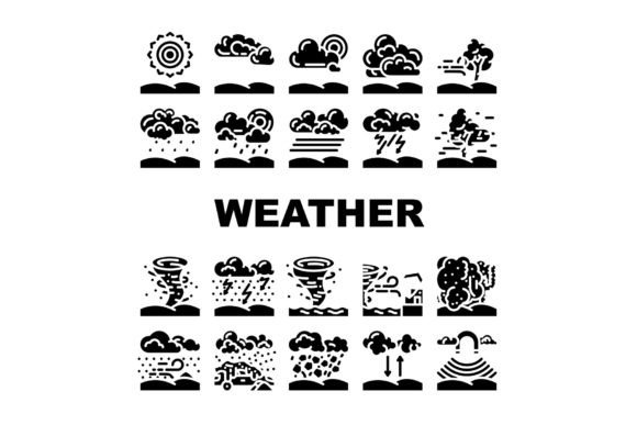 Weather Forecast Rain Sun Cloud Icons