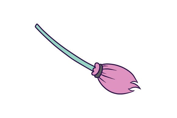 Pastel Goth Witch Broom - Sticker