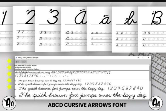 Abcd Cursive Arrows Font - Preview 1