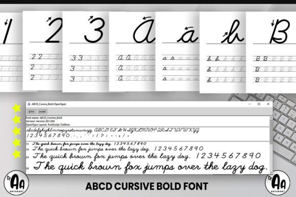Abcd Cursive Bold Font - Preview 1