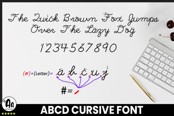 Abcd Cursive Dotted Arrows Font - Preview 2