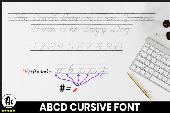 Abcd Cursive Dotted Lined2 Font - Preview 2