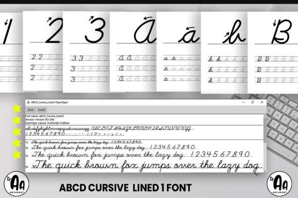 Abcd Cursive Lined1 Font - Preview 1
