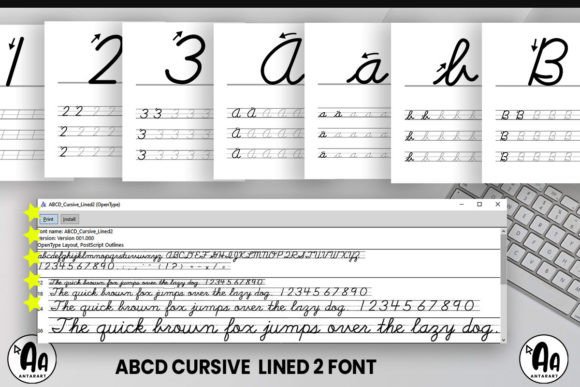 Abcd Cursive Lined2 Font - Preview 1