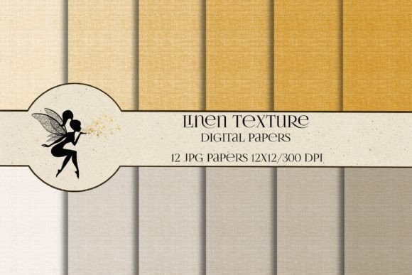 Beige and Grey Linen Texture, Paper Set