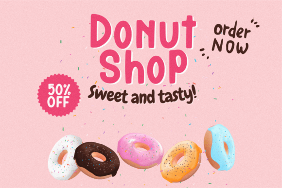 Donuts Snacky Font font preview - 4