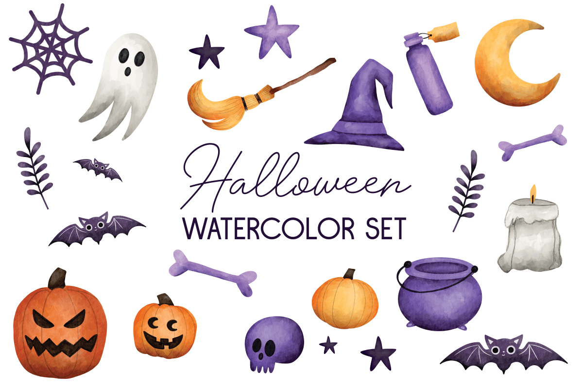 Halloween Watercolor Set SVG Cut file by Creative Fabrica Crafts ...