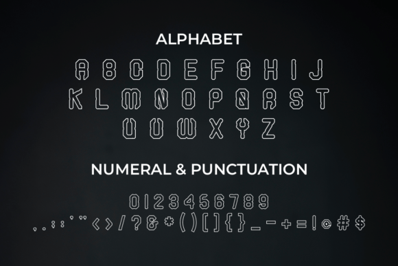 Nadam Line Font PNG with transparent background - Preview 1