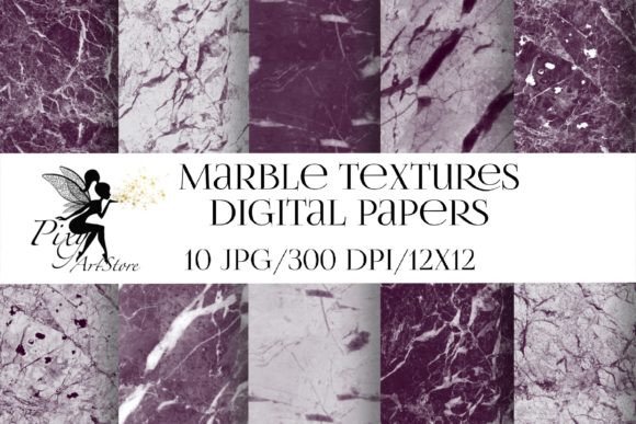 Purple Marble Stone, Digital Papers