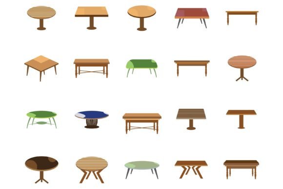 Table Vector Logo Icon Object Illustrasi