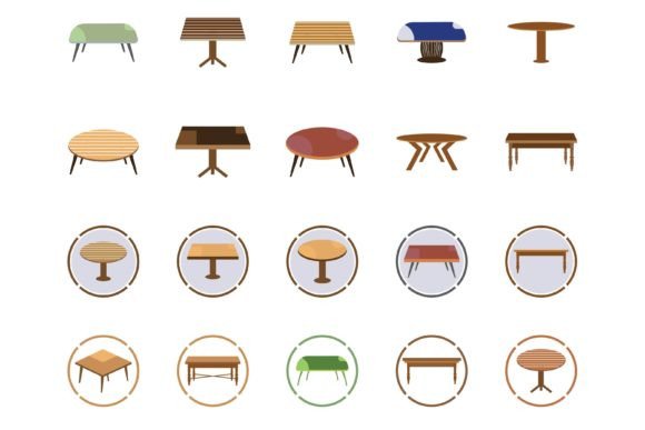 Table Vector Logo Icon Object Illustrati