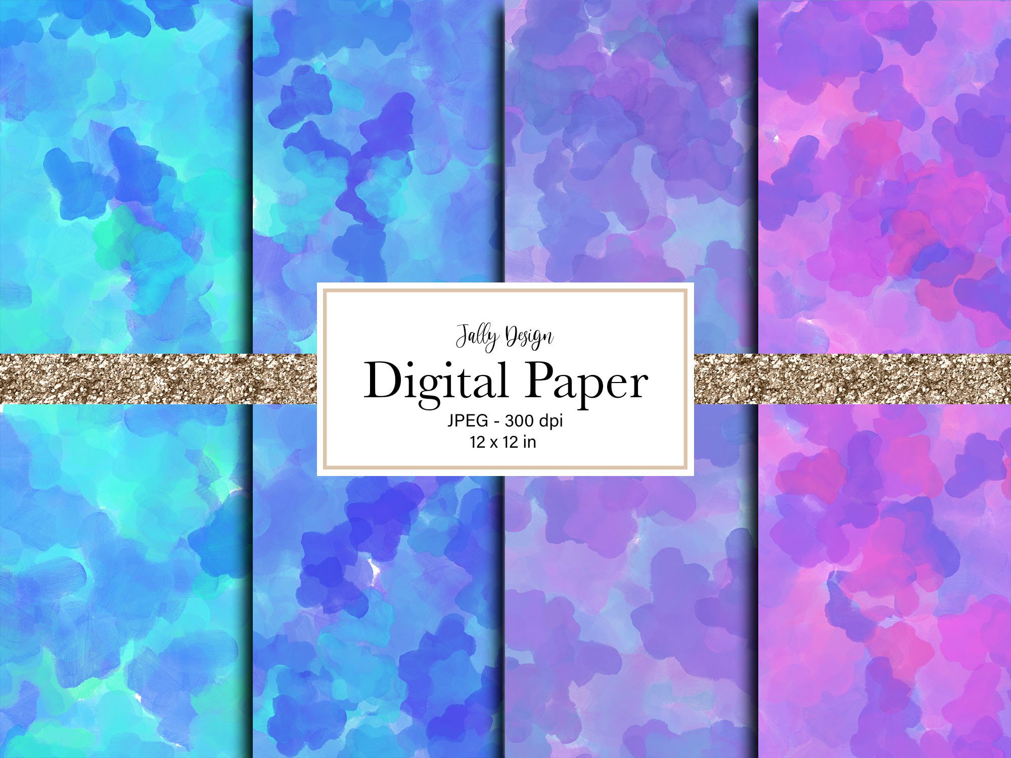 Abstract Blue Art Digital Paper Graphic by jallydesign · Creative Fabrica
