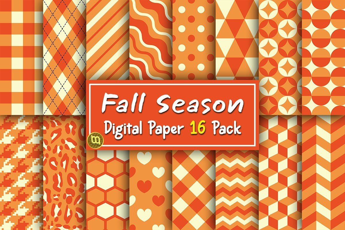 Autumn Fall Digital Paper 16 Pack Graphic by MiracleMaker · Creative ...