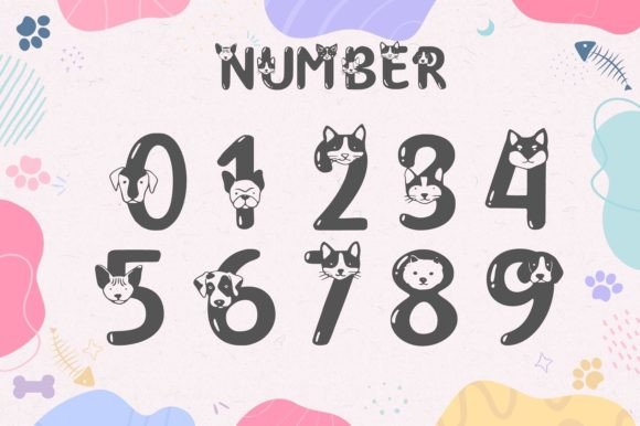 Cat and Dog Font PNG with transparent background - Preview 2