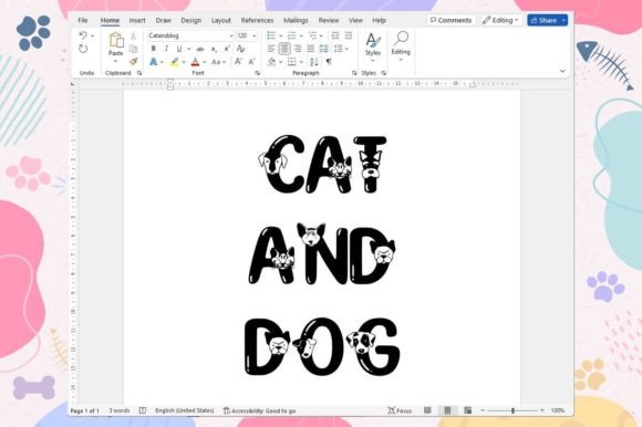 Cat and Dog Font PNG with transparent background - Preview 4