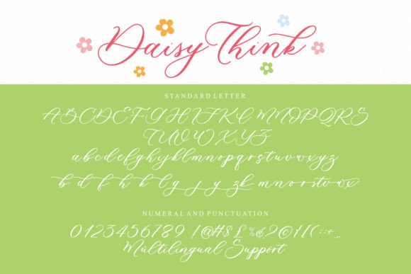 Daisy Think Font PNG with transparent background - Preview 3