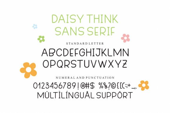 Daisy Think Font PNG with transparent background - Preview 4
