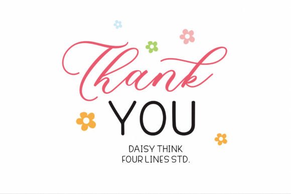 Daisy Think Font PNG with transparent background - Preview 5