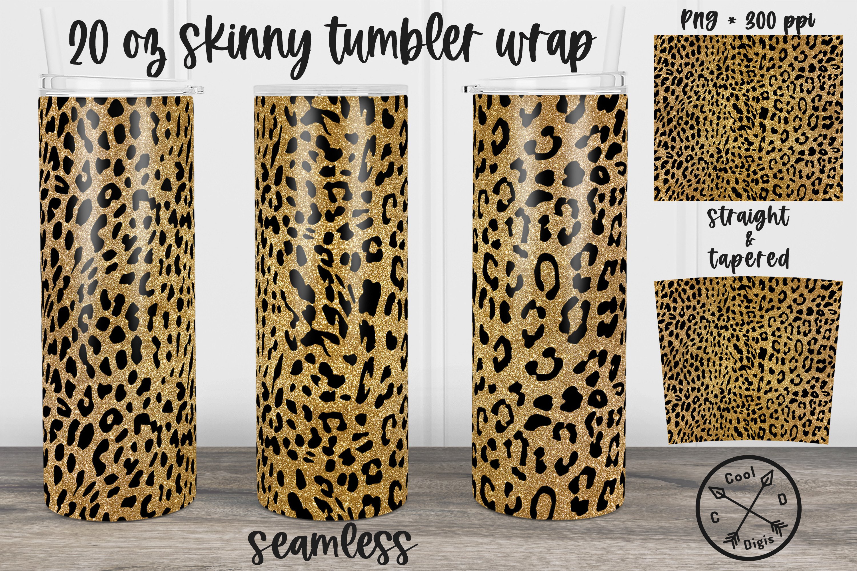 Gold Leopard Print Seamless Tumbler Wrap Graphic by Cool Digis ...