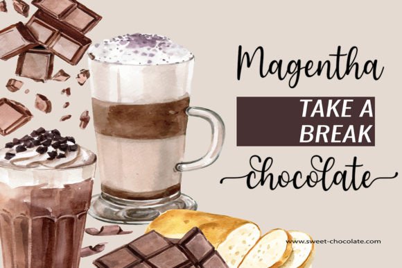 Magentha Chocolate Font PNG with transparent background - Preview 2