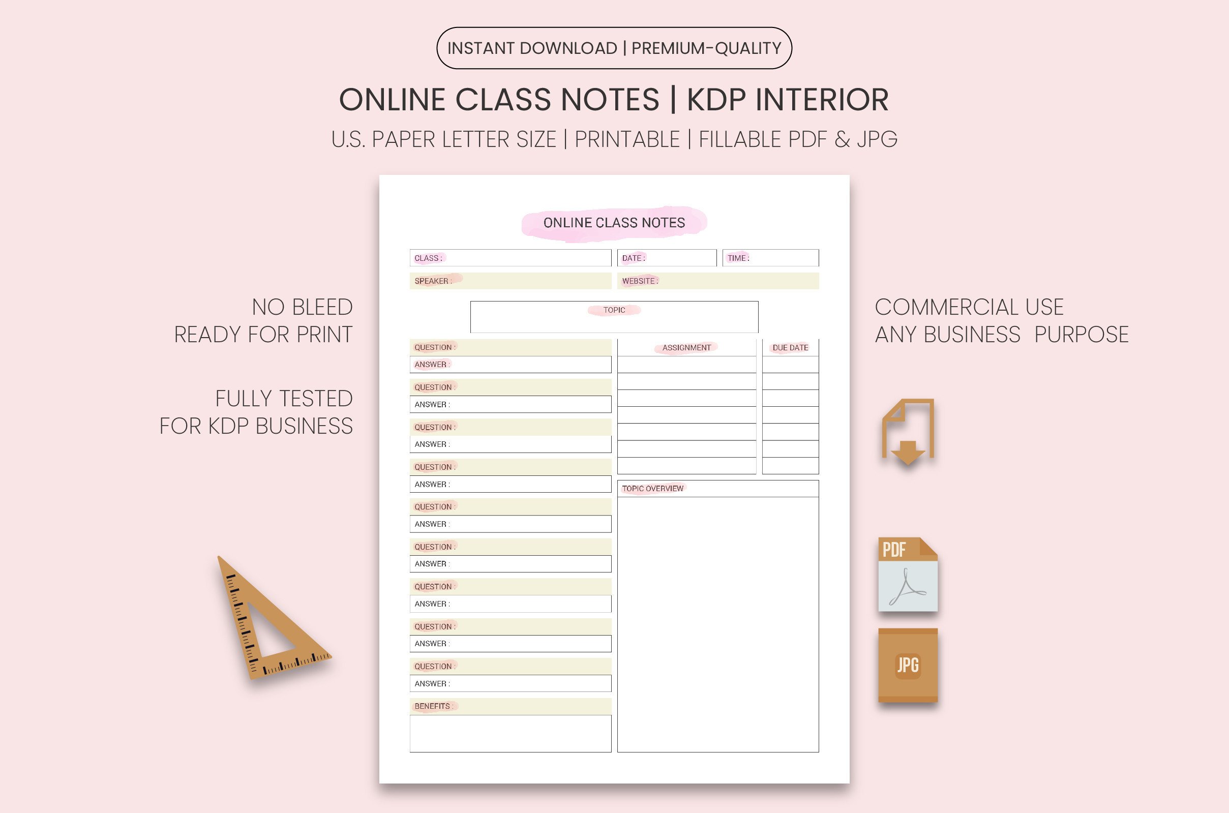 Note Ineterioe Online Class Notes for Kdp Interior Graphic by Graphic_hero · Creative ...