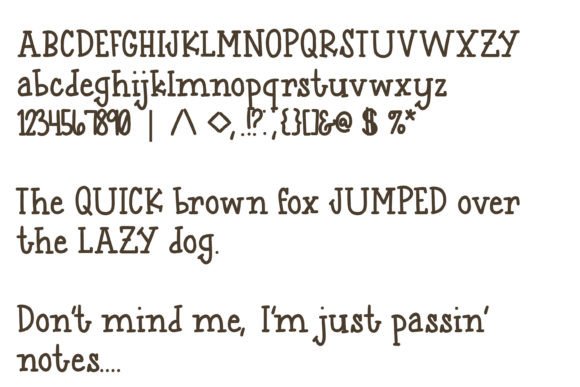 Passing Notes Font PNG with transparent background - Preview 1