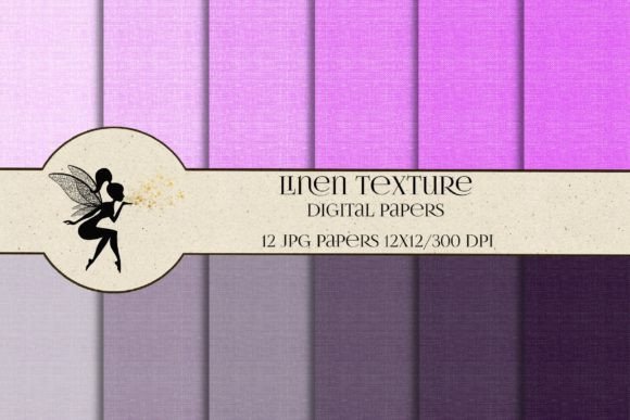 Purple Linen Texture, Paper Set