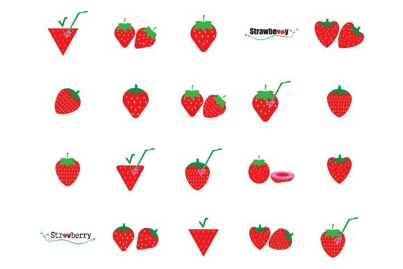 Strawberry Funny and Cute Logo Vector