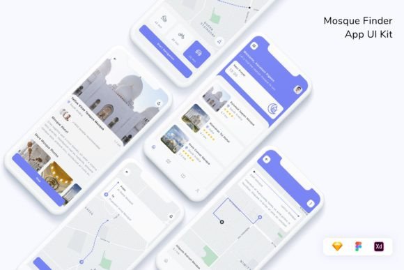 Mosque Finder App UI Kit Graphic by betush · Creative Fabrica