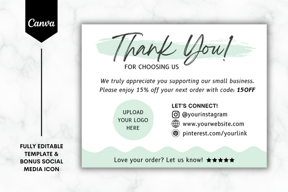 Editable Thank You Card Canva Template 5