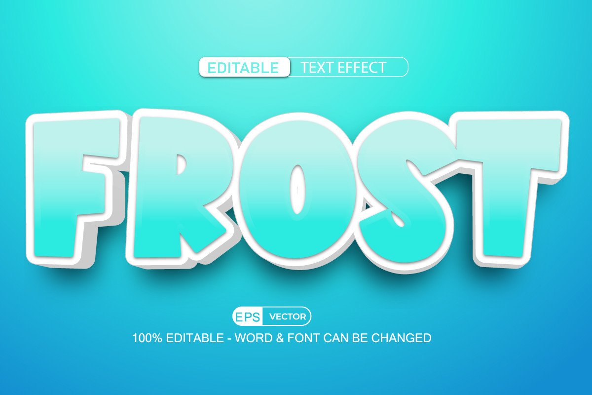 Frost Text Effect Vector 3d Style Graphic by TrueVector · Creative Fabrica