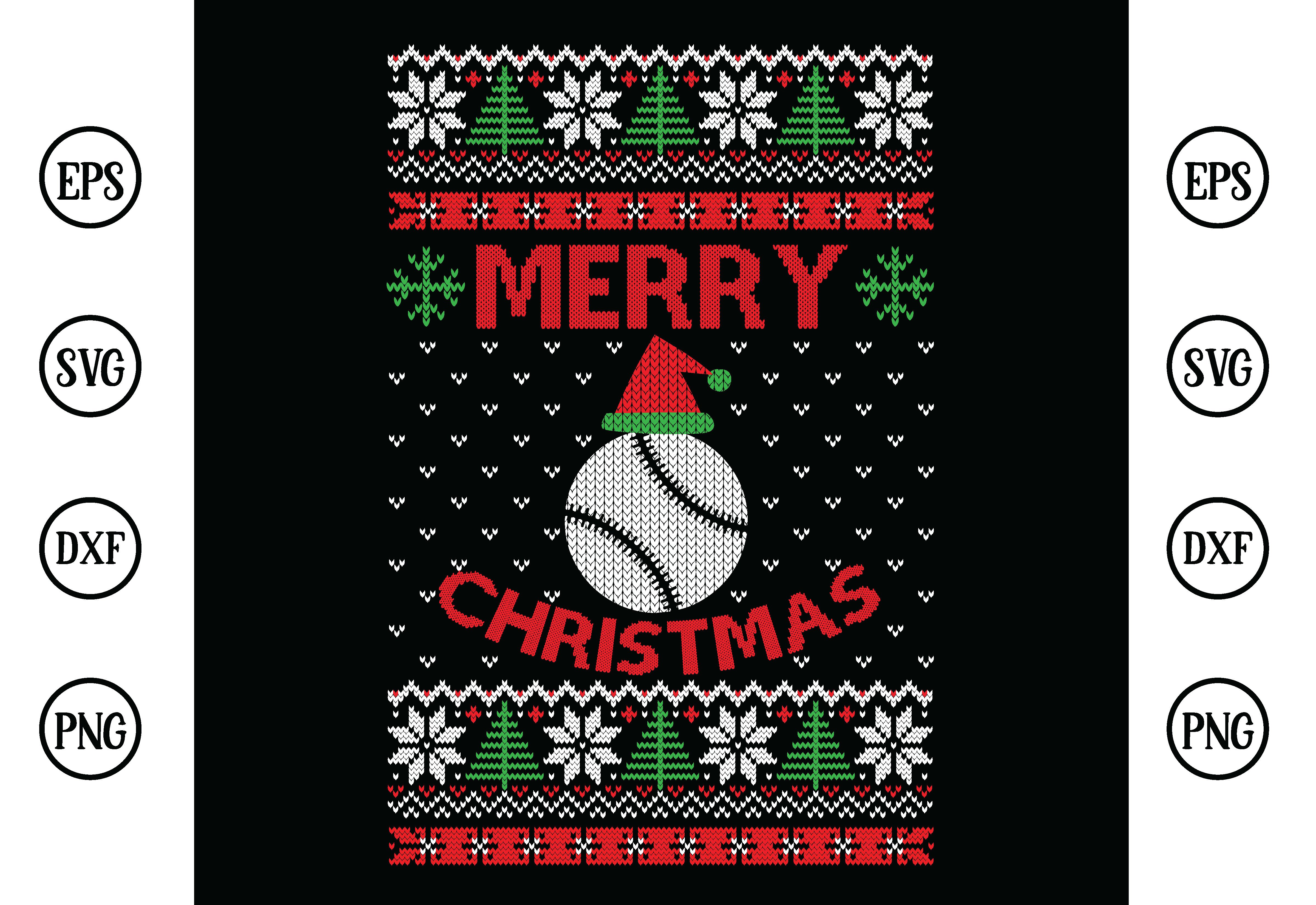 Merry Christmas Baseball Ugly Sweater Graphic by BDB_Graphics ...