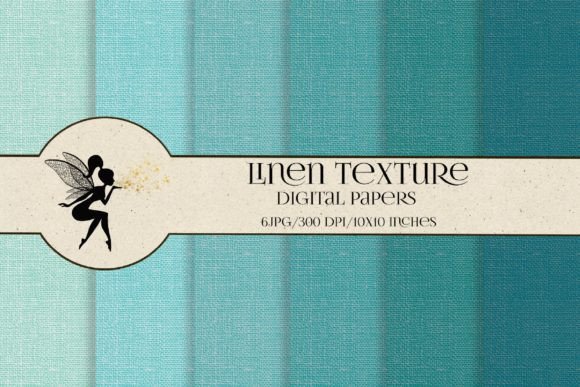 Blue Linen Texture, Paper Set