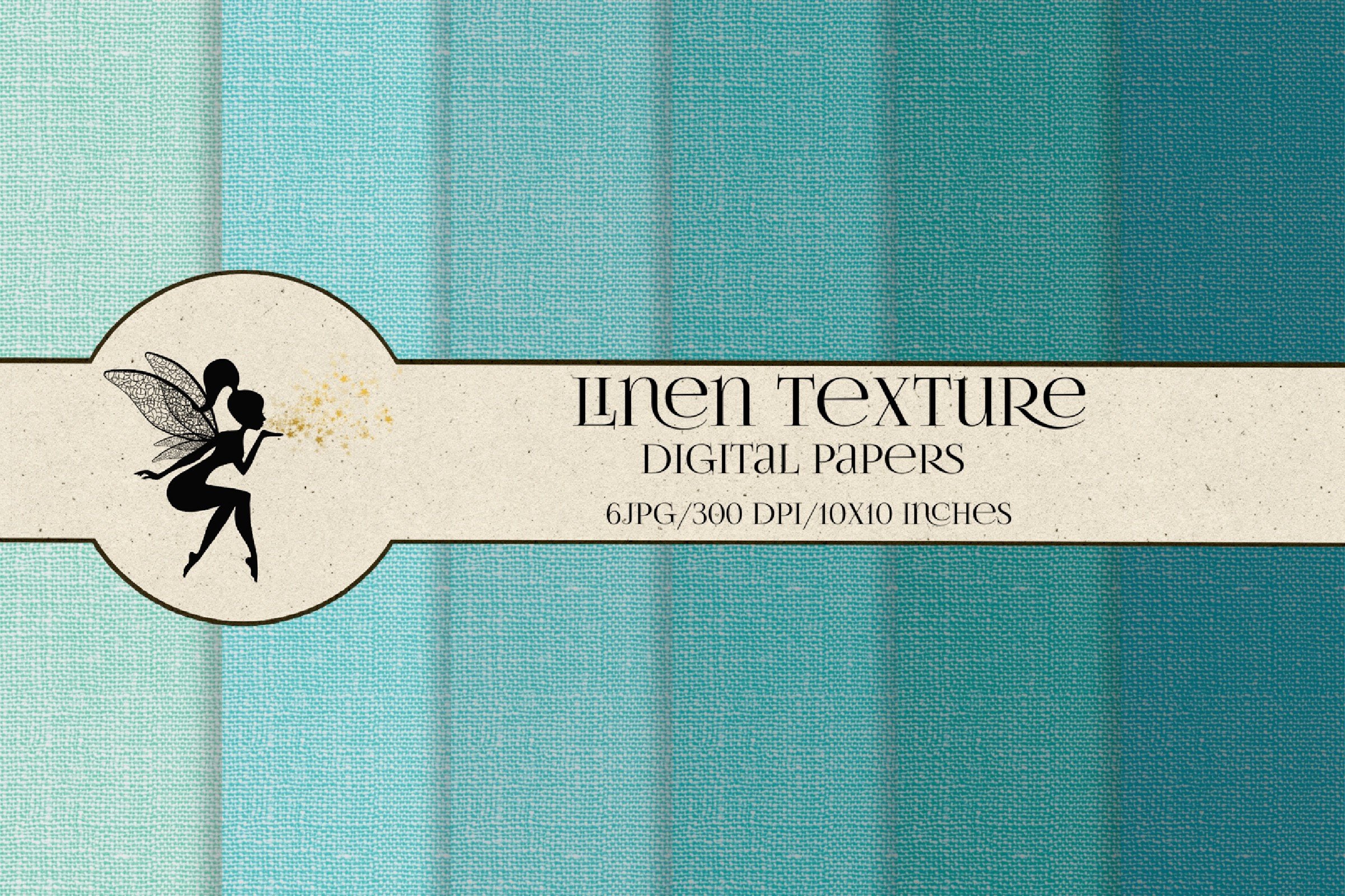 Blue Linen Texture, Paper Set