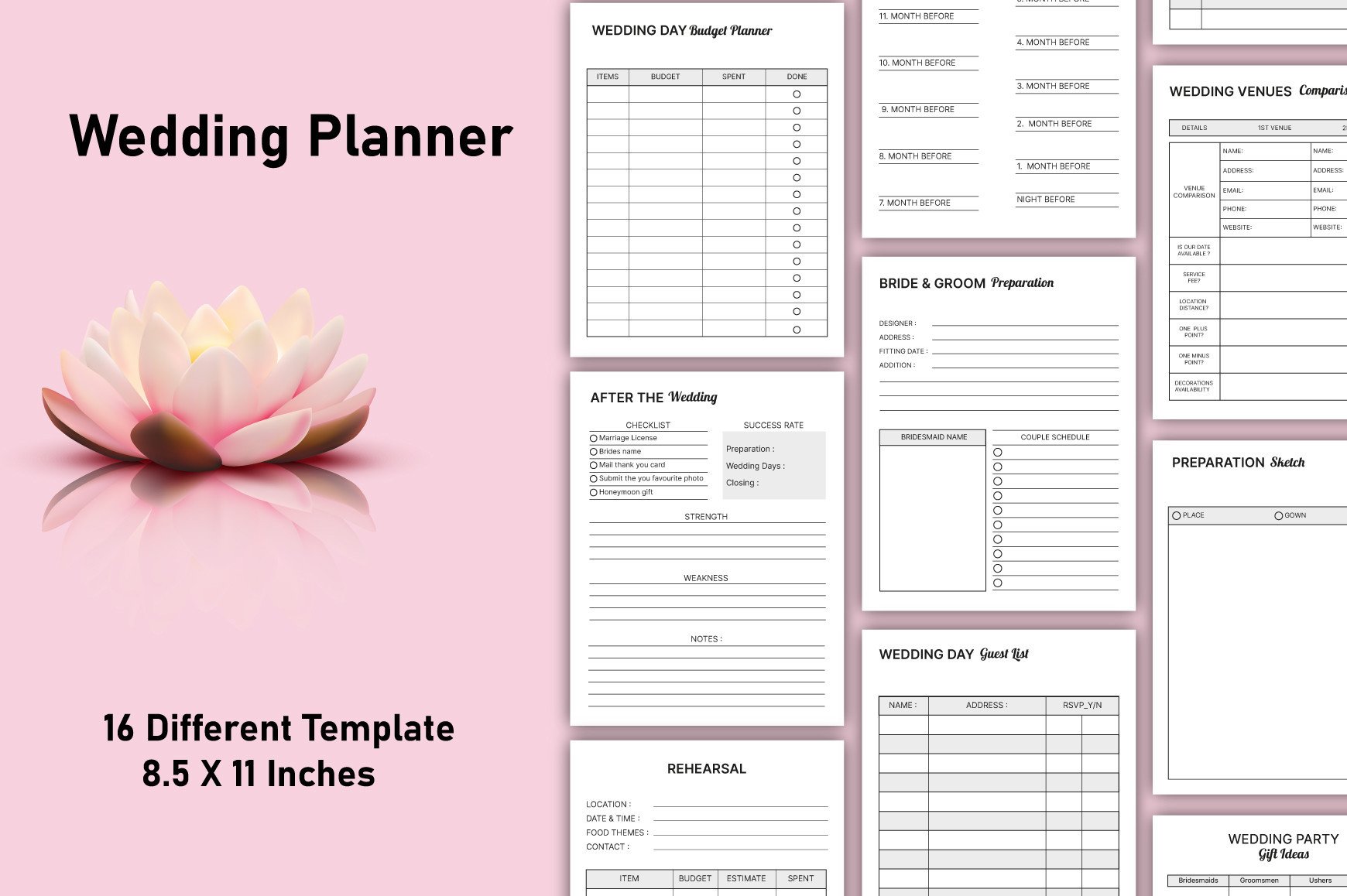 Editable Wedding Planner for KDP Graphic by rahimaartwork077 · Creative ...