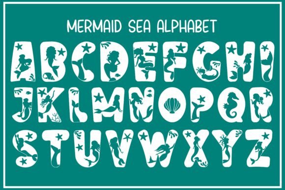 Mermaid Sea Font PNG with transparent background - Preview 1