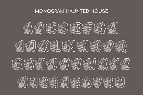 Monogram Haunted House Font PNG with transparent background - Preview 1
