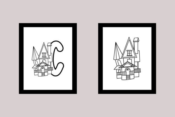 Monogram Haunted House Font PNG with transparent background - Preview 2