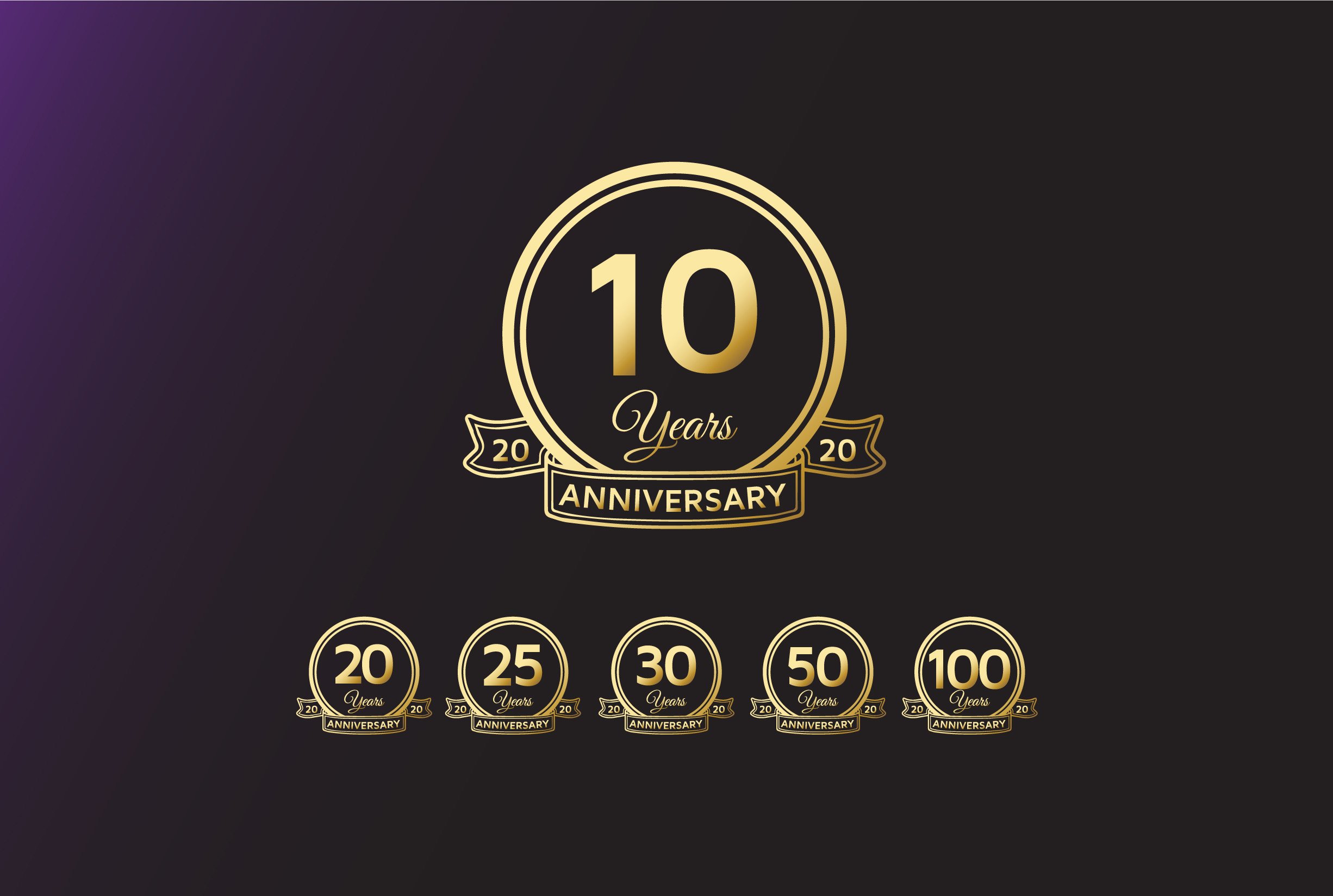 10 20 25 30 50 75 100 Years Anniversary