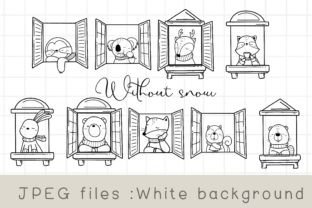 Animals at the Window Clipart, PNG Down Graphic by auntiesduck ...