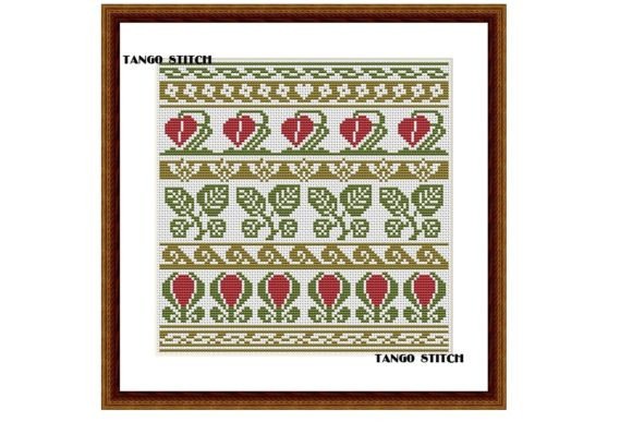 Art Nouveau Floral Ornament Cross Stitch
