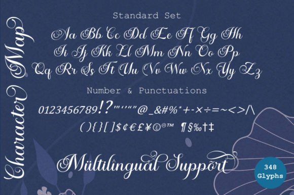 Autumn Flowers Font PNG with transparent background - Preview 5