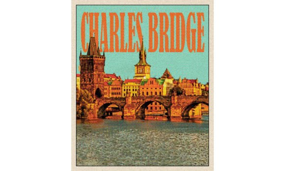 Charles Bridge Travel Vintage Poster
