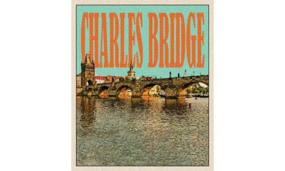 Charles Bridge Travel Vintage Poster